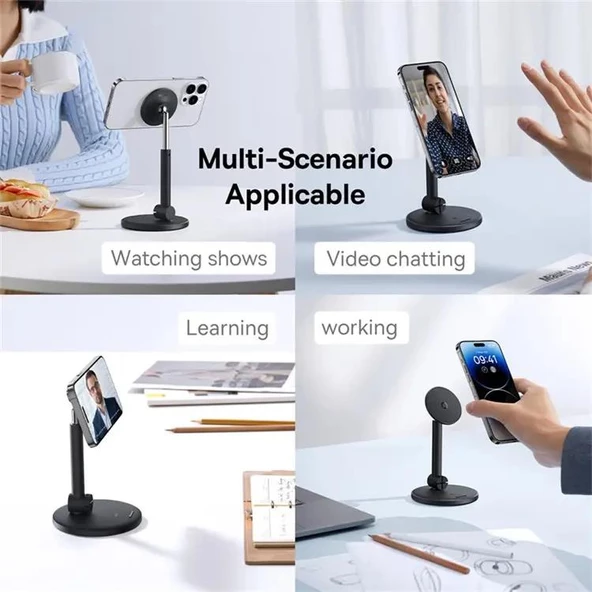 Baseus Yükseklik Ayarlık Magsafe İle Uyumlu Ultra Sağlam Telefon Tutucu Stand, Oynar Başlıklı Telefon Tablet Standı - 9