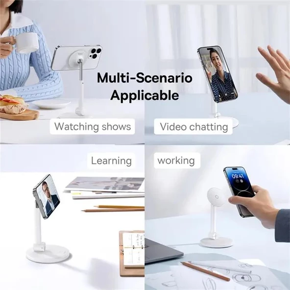Baseus Yükseklik Ayarlık Magsafe İle Uyumlu Ultra Sağlam Telefon Tutucu Stand, Oynar Başlıklı Telefon Tablet Standı - 4