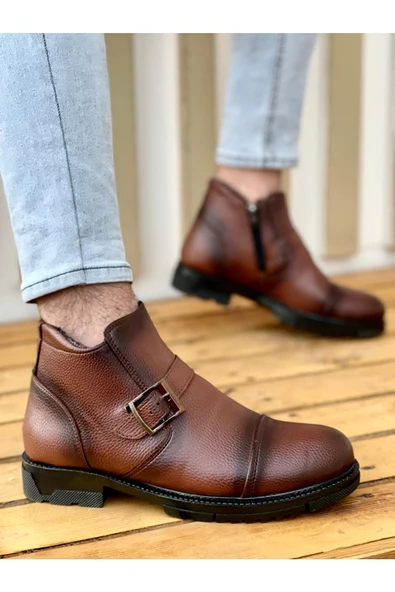 Muggo M1001 Su&soğuk Geçirmez Kürklü Garantili Unisex Kışlık Fermuarlı Bot Kauçuk Taban Sağlam - 10