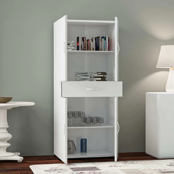 MODİLAYN ÇAĞ 4 Kapak Tek Çekmeceli Dolap, Çok Amaçlı Dolap, Banyo Dolabı, Mutfak Dolabı - 4