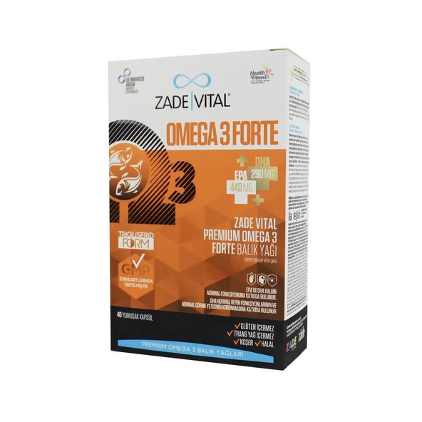 Zade Vital Omega 3 Forte 40 Yumuşak Kapsül ürün görseli 1