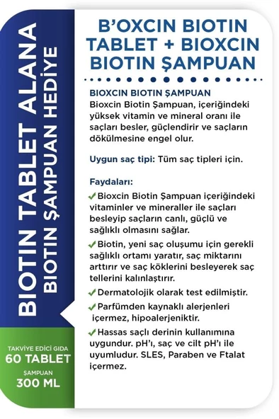 Bioxcin Biotin Tablet 5000 Mg Biotin Şampuan 300ml Hediye - 5