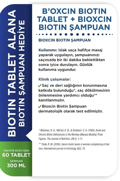 Bioxcin Biotin Tablet 5000 Mg Biotin Şampuan 300ml Hediye - 6