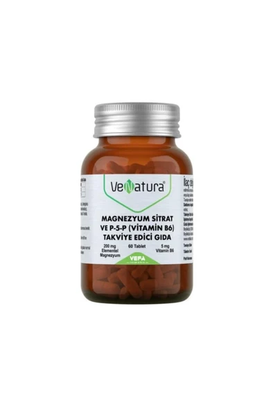 Venatura Magnezyum Sitrat Ve P-5-p (VİTAMİN B6) Takviye Edici Gıda 60 Tablet