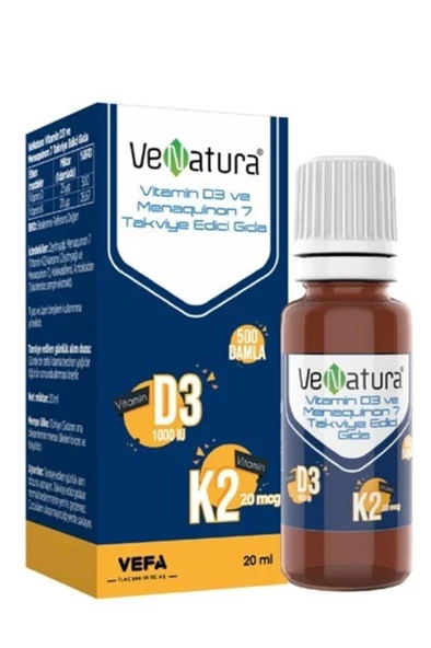 Venatura Vitamin D3 Ve Menaquinon 7 Takviye Edici Gıda 20 ml