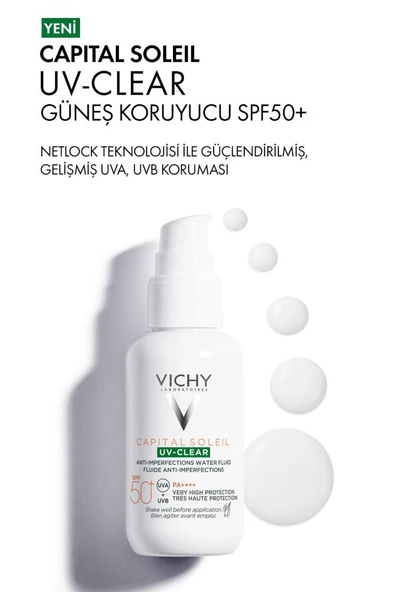 Vichy Capital Soleil Uv Clear Spf50 Yüz Güneş Kremi 40 ml - Karma Ve Yağlı Ciltler - 2
