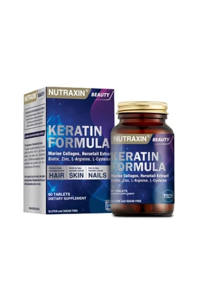 Nutraxin Keratin Formula 60 Tablet - Saç Bakım Vitamini ürün görseli 1