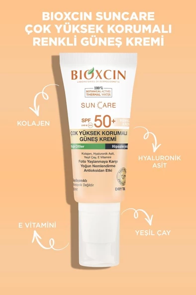 Bioxcin Sun Care Çok Yüksek Korumalı Yağlı Ciltler Için Renkli Güneş Kremi Tinted Spf 50+ 50 Ml - Resim 2