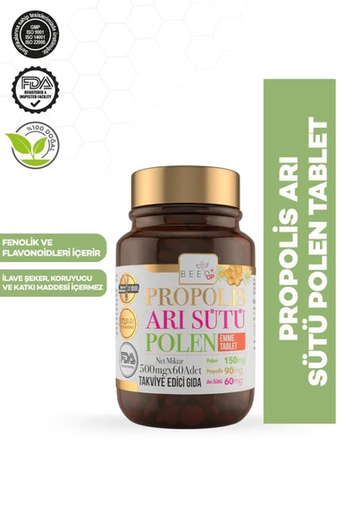 Beeo Propolis Arı Sütü Polen Emme Tablet 500 mg x 60 Adet