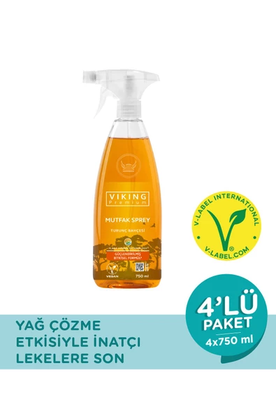 Viking Premium Mutfak Spreyi Turunç Bahçesi 750 ml 4 Adet - 2