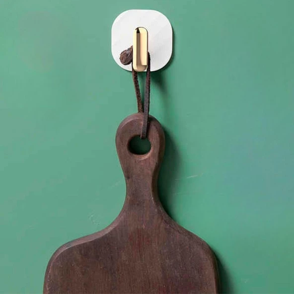 BUFFER® 2li Yapışkanlı Retro Askılık Dolap Kapak Kulpu Beyaz - 2