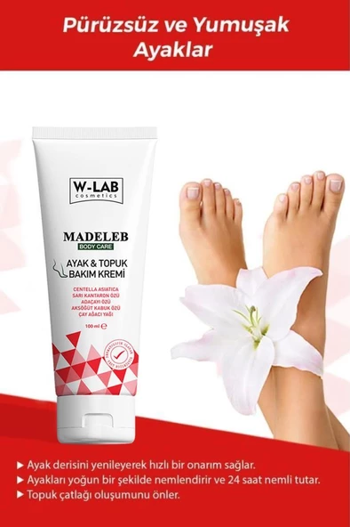 W-Lab Kozmetik Ayak ve Topuk Bakım Kremi 100 ML - 3
