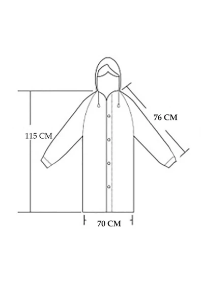 Kadın Erkek Kapüşonlu Çıtçıtlı Su Geçirmez Yağmurluk SYG01 - 2