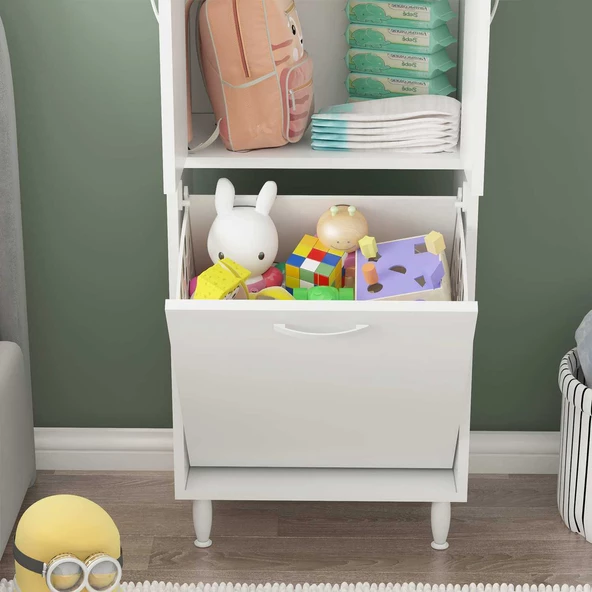 MODİLAYN Gamzem GENÇ ODASI 55x138 cm Oyuncak Sepetli Çocuk Odası Dolabı - Resim 3