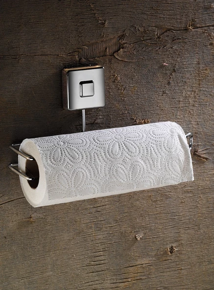 Delmeye Son Yapışkanlı Banyo Mutfak Solo Havlu Askılığı Krom Y-609   KASA - 54