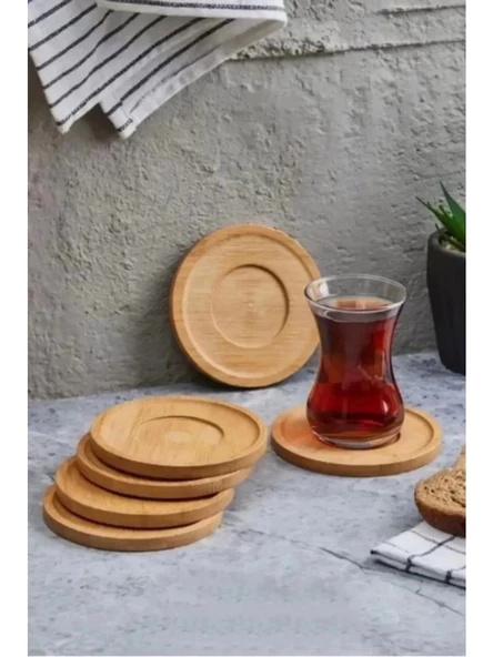 Mien MEN313 Bambu Çay Tabağı 6 Lı - 2
