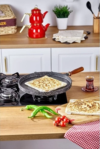 Taç Döküm Granit Gözleme Tavası 36 Cm Siyah - 5