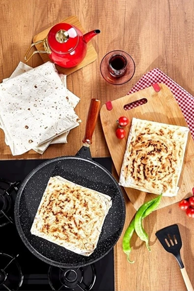 Taç Döküm Granit Gözleme Tavası 36 Cm Siyah - 6