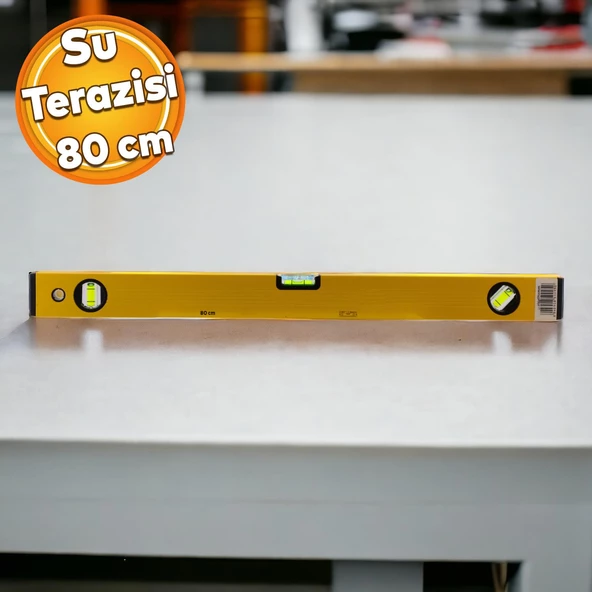 Aluminyum Su Terazisi 80 Cm İnşaat Duvar Fayans Marangoz Mühendislik Ölçüm Eğim Ölçü Eğik Ölçme
