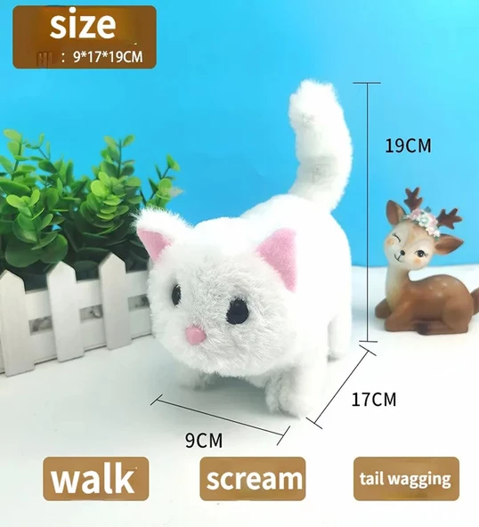 Yürüyen, Sesli Hareketli Sevimli Peluş Kedi - Sweet CAT - 5