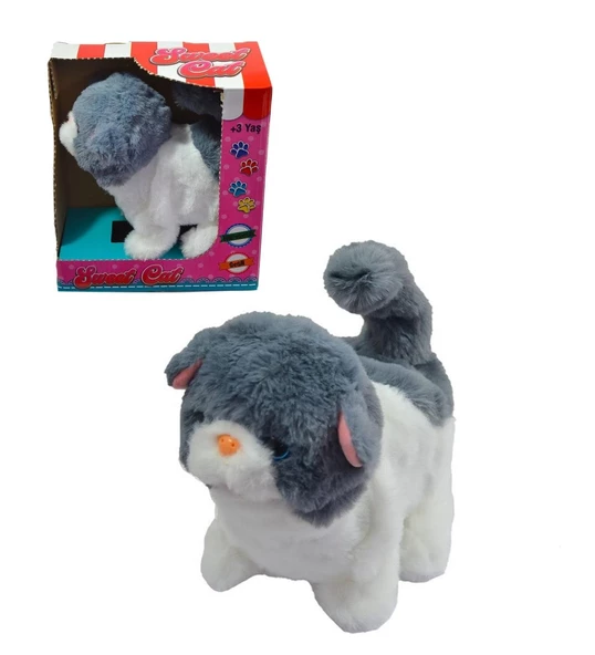 Yürüyen, Sesli Hareketli Sevimli Peluş Kedi - Sweet CAT - 12