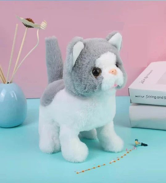 Yürüyen, Sesli Hareketli Sevimli Peluş Kedi - Sweet CAT - 6