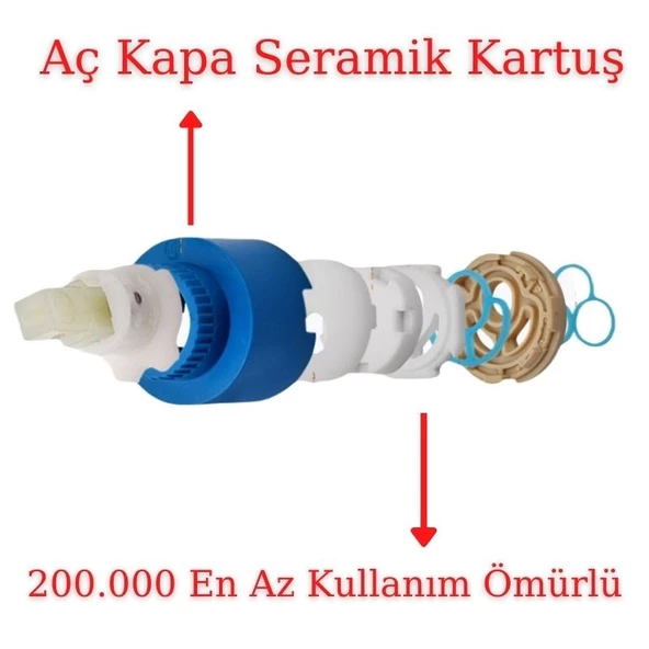 Riko Kare Mutfak Eviye Musluğu 7 Yıl Garantili Çift Su Girişli Gold Kaplama - 6