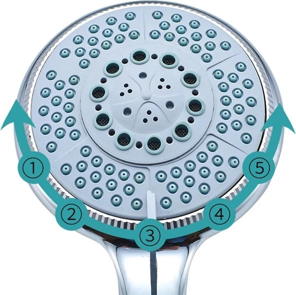 Sardıcı Sürgülü Duş Seti Lüks Krom Sürgü Ve Sabunluk Örgülü Hortum Duş Seti - 3