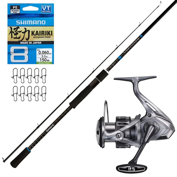 Shimano Bassterra 274 Cm 12-38gr - Shimano Nasci 4000 Spin Olta Seti ürün görseli