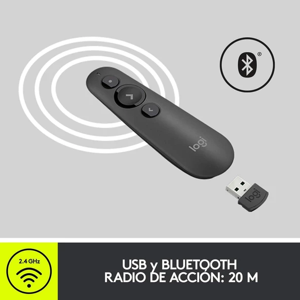 Logitech R500S 2.4GHz Presenter Grafit 910-005843 - 3