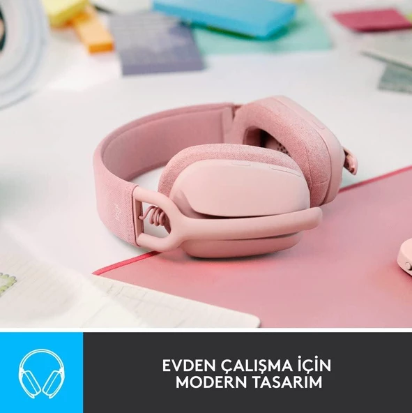 Logitech ZONE VİBE 100 Mikrofonlu Bluetooth Kablosuz Pembe - 3