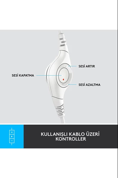 Logitech H390 Mikrofonlu Kulaklık Beyaz 981-001286