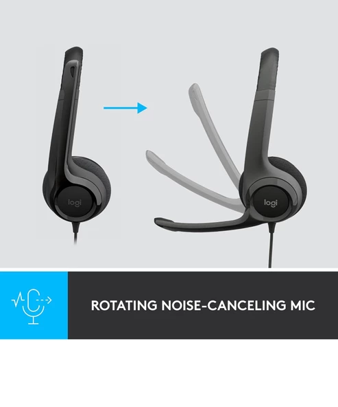 Logitech H390 Mikrofonlu Kulaklık Siyah 981-000406 - 4