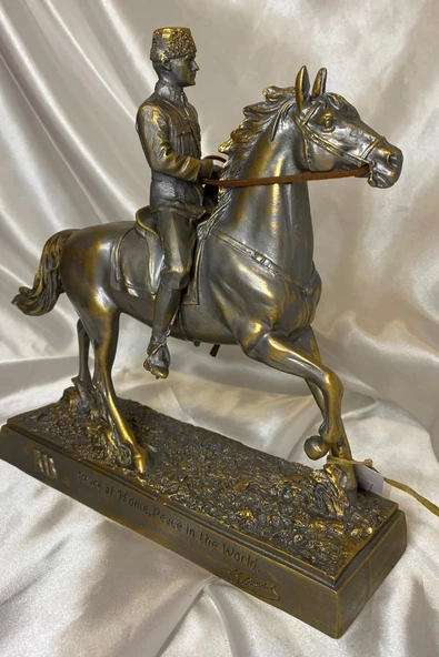 Atatürk At Üzerinde Mustafa Kemal Atatürk Biblosu Yurtta Sulh Cihanda Sulh - Resim 5