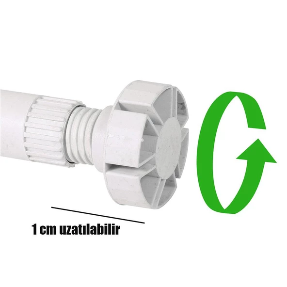 Ayarlanabilir Dolap Mobilya Tezgah Yükseltme Yükseltici Ayağı Ayarlı 12 Cm Gri Ayakları 4 Adet - Resim 3