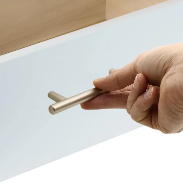10 Adet Gül Boylu Mobilya Mutfak Dolap Çekmece Dolabı Metal Kulpu Kulbu Kulpları Saten Renk 96 Mm - 3