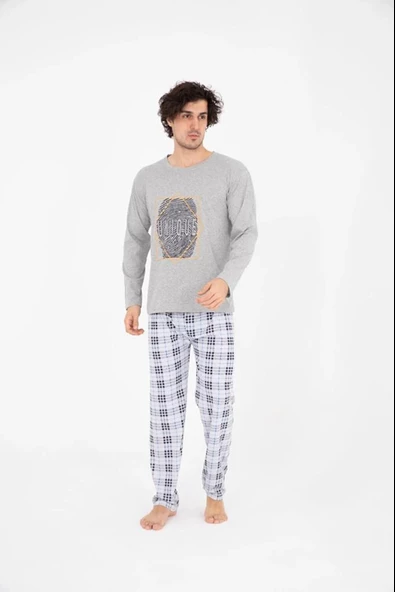 Kapbirtane Erkek Pamuk'lu Uzun Kol İnce Pijama Takımı 1000 - 1 Adet - 2