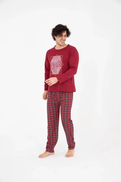 Kapbirtane Erkek Pamuk'lu Uzun Kol İnce Pijama Takımı 1000 - 1 Adet - 3