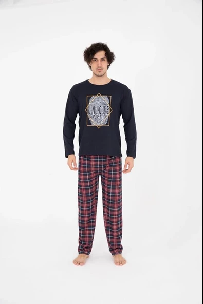 Kapbirtane Erkek Pamuk'lu Uzun Kol İnce Pijama Takımı 1000 - 1 Adet - 4