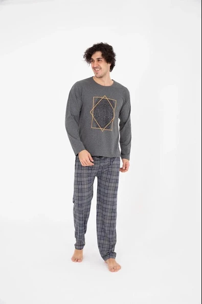 Kapbirtane Erkek Pamuk'lu Uzun Kol İnce Pijama Takımı 1000 - 1 Adet - 1
