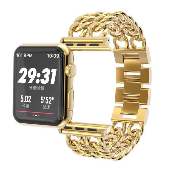 ​​Vendas ​Apple Watch 44mm Zincir halkalı şık parlak metal kordon