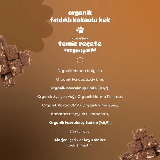 Humm Organik Fındıklı Kakaolu Vegan Kek 30 Gr - Resim 4
