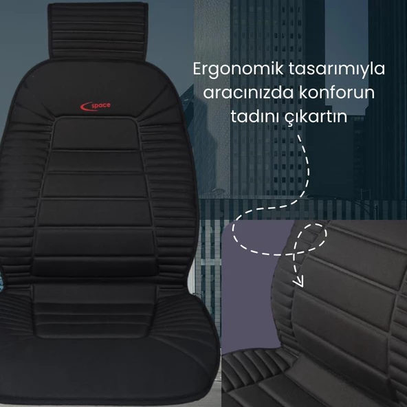 Space Oto Koltuk minderi, Tüm araçlara uyumlu 2'li set özel tasarım minder - 3