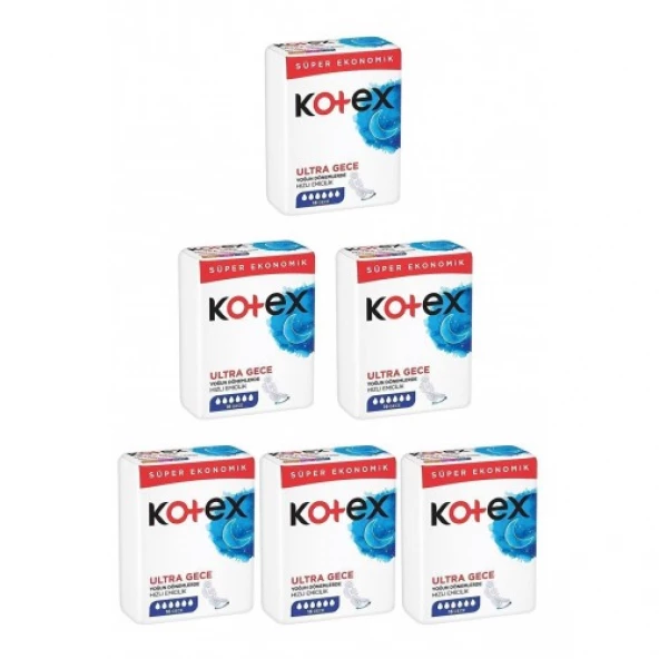 Kotex Ultra Quadro Süper Eko Gece 16 lı x 6 Adet