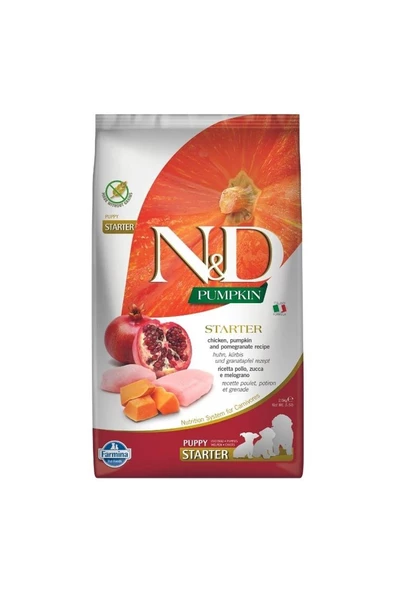 N&D Pumpkin Tahılsız  Tavuk & Nar Starter Puppy, Tüm Irklar Yavru Köpek Maması 2,5 kg