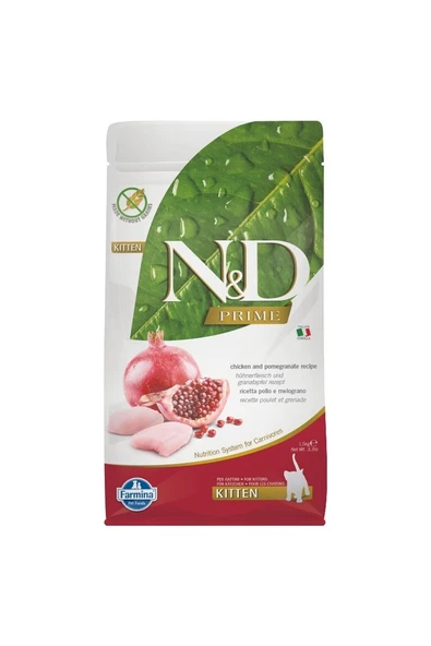 N&D Prime Tahılsız Tavuk & Nar Yavru Kedi Maması 1,5 Kg