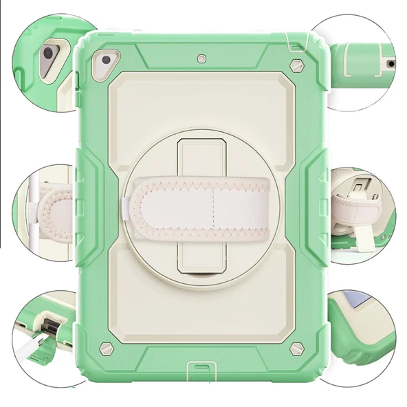 Apple iPad 6. Nesil 9.7" Kılıf Renkli Strap Zırh Case 2018 A1893 A1954 - 9