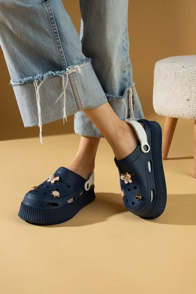 Pembe Potin Yüksek Taban Altın Tokalı Eva Comfort Kadın Sandalet DNZ225-24 - 7