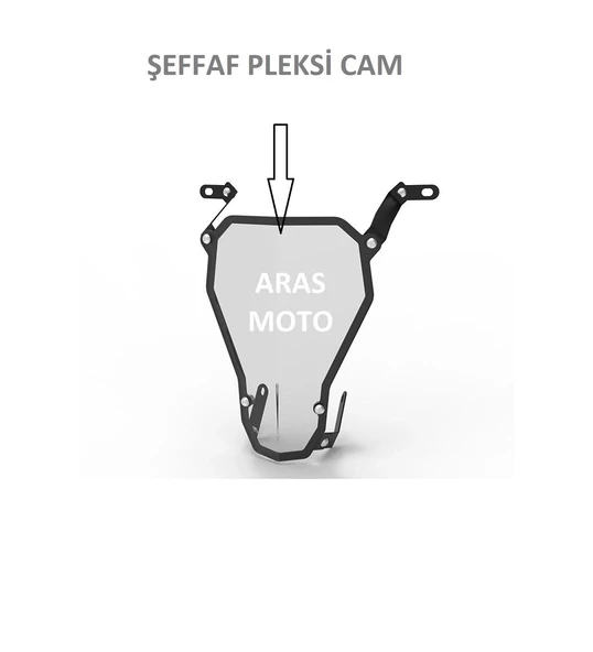 Cf Moto Nk 250 Far Koruma 2017 -2023 Şeffaf Pleksi Camlı (Cnc Kesim,Statik Boyalı)_Supermoto ürün görseli 1