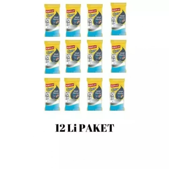 Koroplast Islak Havlu Banyo Okyanus Kokulu 12 Paket Xtra Büyük 30 Adet 20X30 Cm